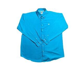 Cinch Men’s Large Solid Teal Classic Fit Button-Down Western‎ Shirt Cotton